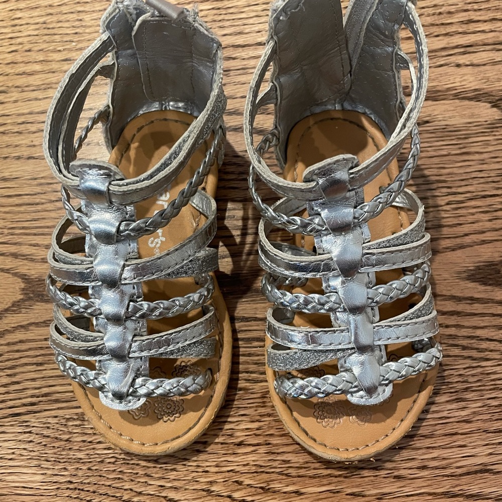 Toddler silver gladiator sandals